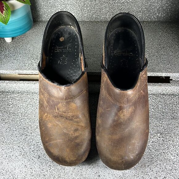 Dansko Brown Leather Professional Mules Clogs Shoes EU 38 US 7.5 8 - Picture 2 of 8